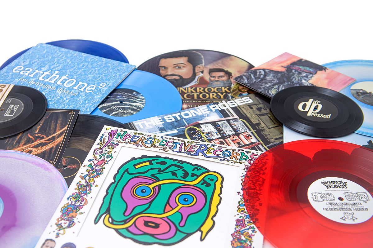 Vinyl records and sleeves