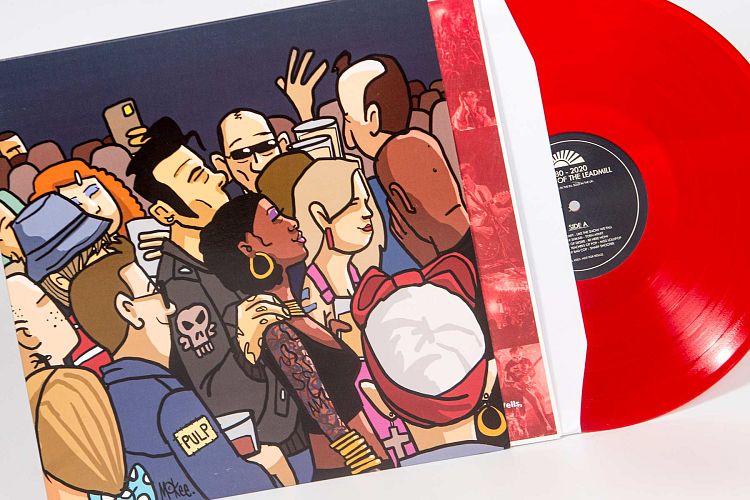 Red vinyl 12" record with printed insert.