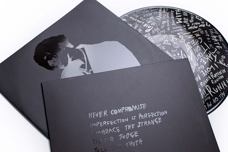 The designer uses spot varnish to maximum effect.