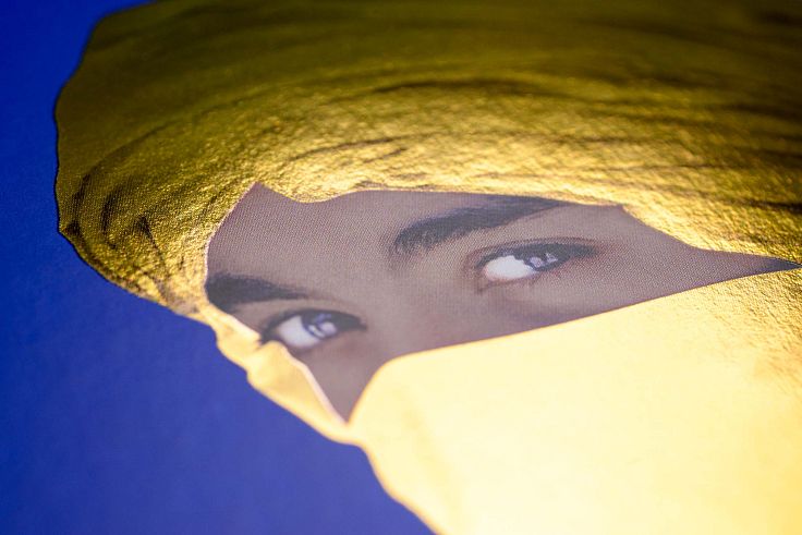 Gold hot foiling with a blue pantone and spot varnish combine to create this striking cover design.