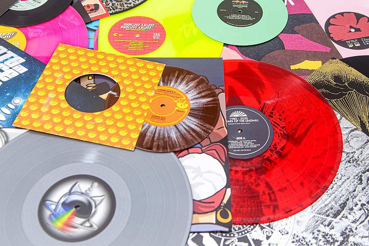 Pile of vinyl records