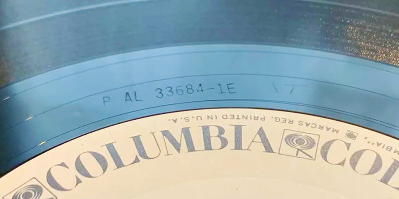 Matrix number engraved into the dead wax of a vinyl record